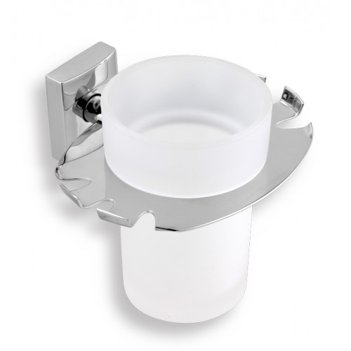 NOVASERVIS METALIA 12 pohár és fogkefetartó , króm / üveg 0249,0