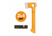 Fiskars univerzális könnyű fejsze X-series™ (XS) X13 + Xsharp™ kés- és fejszeélező 1075437