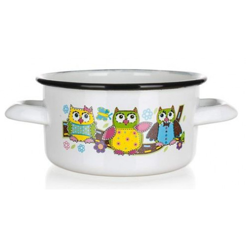 BANQUET Owls zománcozott mini lábas, 14cm 13EP14OWL