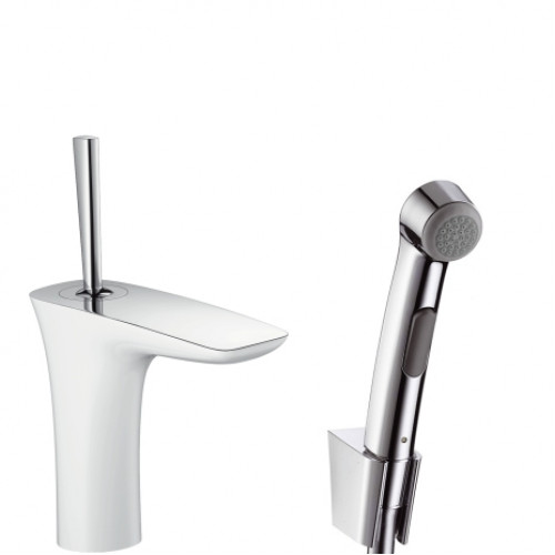 HANSGROHE PuraVida egykaros mosdócsaptelep bidé szett, króm/fehér 15275400 HANSGROHE PuraVida egykaros mosdócsaptelep bidé szett, króm/fehér 15275400