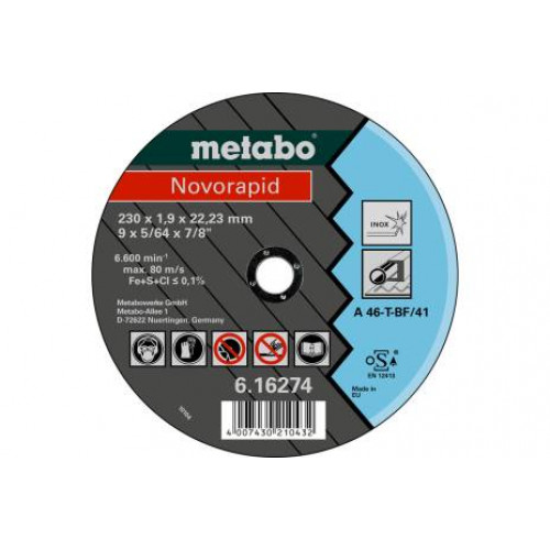 Metabo Novorapid Vágótárcsa 180 x 1,5 x 22,23 Inox, TF 41 616273000