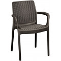 KETER BALI MONO műanyag kartámaszos kerti szék, whiskey barna 230670 (17190206)