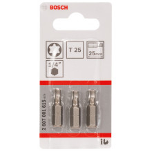 BOSCH Extra kemény Bit T25, 25 mm, 3Db. 2607001615