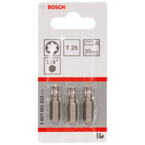 BOSCH Extra kemény Bit T25, 25 mm, 3Db. 2607001615