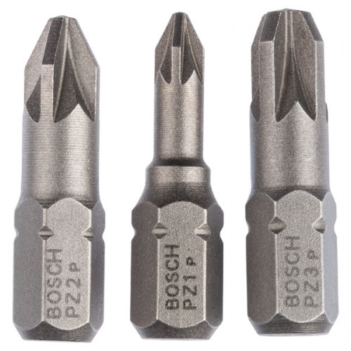 BOSCH 3 részes csavarbitkészlet, Extra Hard (PZ) PZ1; PZ2; PZ3; 25 mm 2607001753