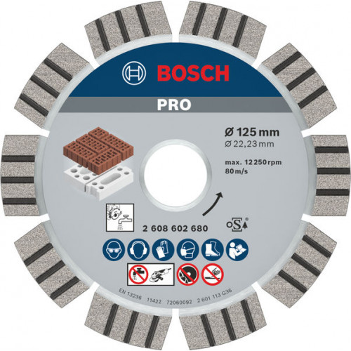 BOSCH Best for Abrasive 125x22.2x2.2x12mm gyémánt vágótárcsa 2608602680