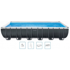 INTEX Ultra XTR Rectangular Frame Pool Set medence vízforgatóval, 732 x 366 x 132 cm 26368