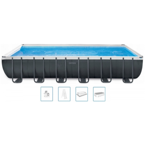 INTEX Ultra Rectangular Frame Pools Set medence vízforgatóval, 975 x 488 x 132 cm 26374GN