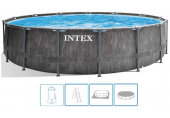 INTEX Prism Frame Greywood Pool medence vízforgatóval, 549 x 122 cm 26744NP