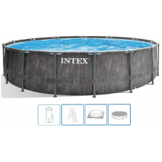 INTEX Prism Frame Greywood Pool medence vízforgatóval, 549 x 122 cm 26744NP