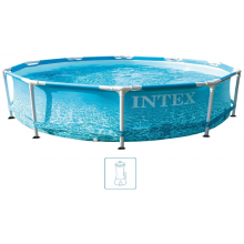 KIÁRUSÍTÁS INTEX Beachside Metal Frame Pool medence szett,305x76cm 28208 SÉRÜLT CSOMAGOLÁS