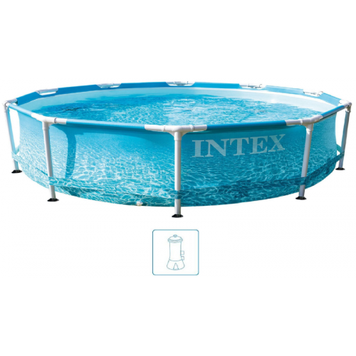 INTEX Beachside Metal Frame Pool fémvázas medence vízforgatóval, 305 x 76 cm 28208GN