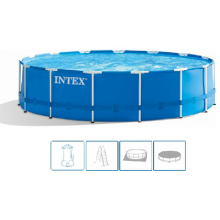 INTEX Metal Frame Pools fémvázas medence vízforgatóval, 457 x 122 cm 28242NP