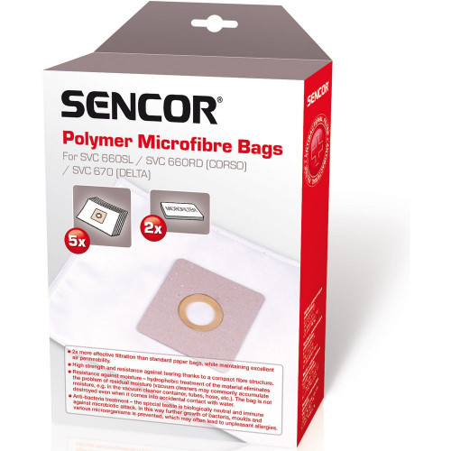 SENCOR SVC 660/670 mikroszálas textil porzsák, 5 db 40017816