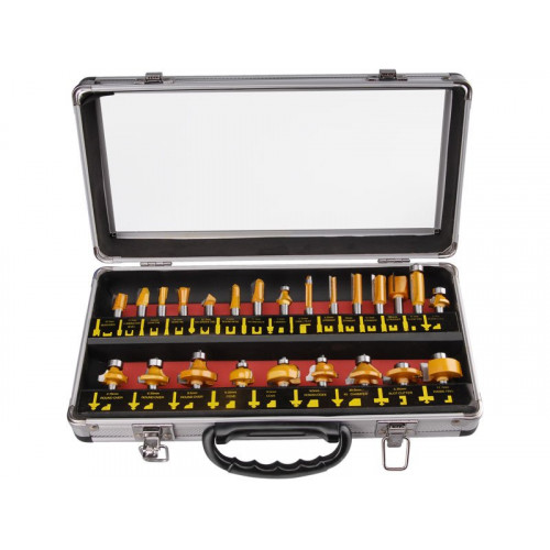 EXTOL PREMIUM felsőmaró készlet, 24d , 8mm befogással, keményfém lapkás 44039