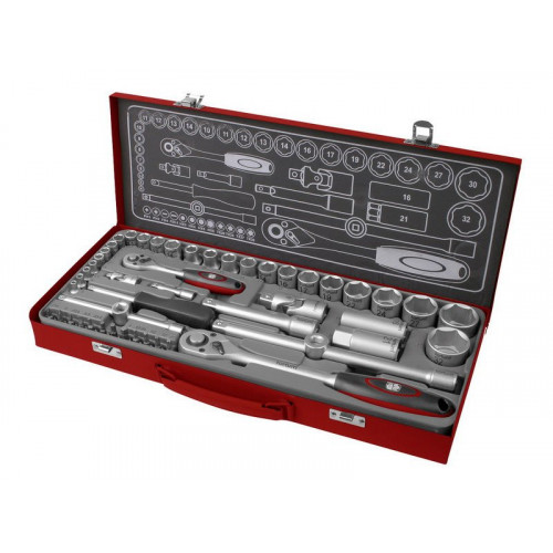 FORTUM dugókulcs készlet, 1/2", 1/4", 50 db 4700002 FORTUM dugókulcs készlet, 1/2", 1/4", 50 db 4700002