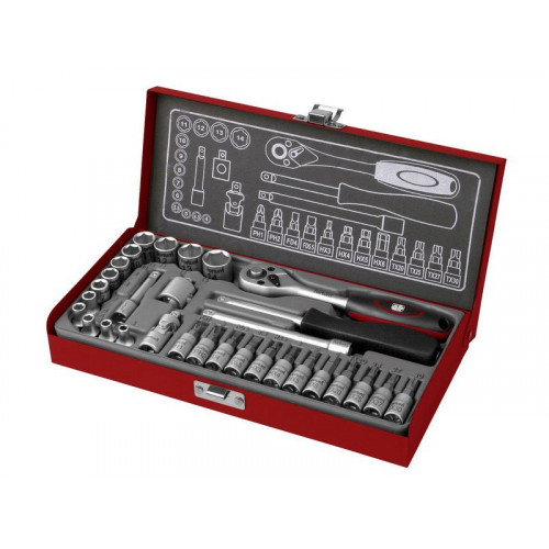 FORTUM dugókulcs és bitdugófej készlet, 1/4", 31db, 61CrV5 4700003 FORTUM dugókulcs és bitdugófej készlet, 1/4", 31db, 61CrV5 4700003