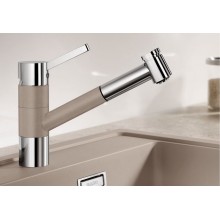 BLANCO Tivo - S kihúzható zuhanyfejes mosogató csaptelep , tartufo/króm 517619