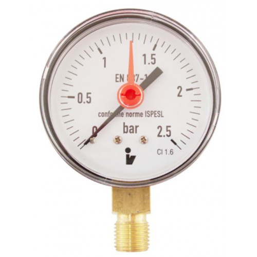 STENO manométer, 0-2,5 bar, alsó, D63, 1/4" 342