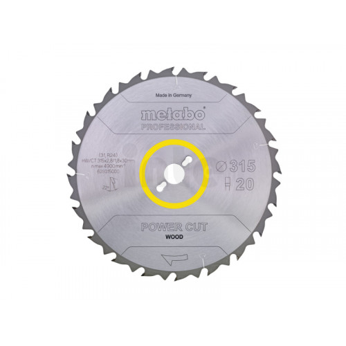 Metabo Precision Cut Wood Professional Körfűrészlap (315x30mm/Z20/FZ/22°) 628015000