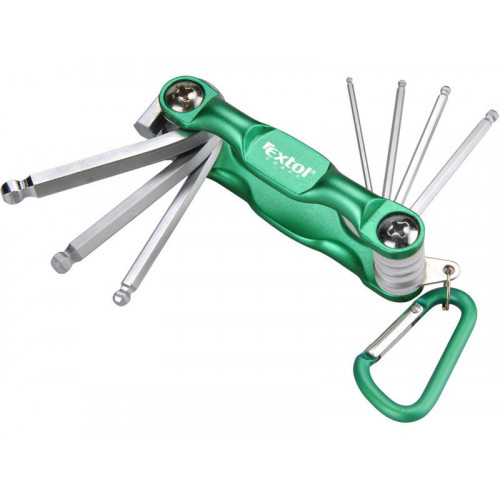 EXTOL CRAFT imbuszkulcs készlet, Cr40 gömbfej, színes 7db 66006