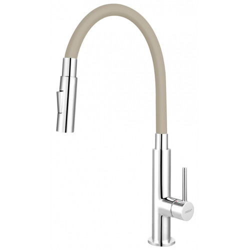 FERRO álló mosogatócsap flexibilis kifolyócsővel, zuhanyfejjel, bézs 70730,0BE