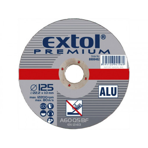 EXTOL PREMIUM Vágókorong alumíniumhoz, 115 x 1,0 x 22,2 mm 8808400