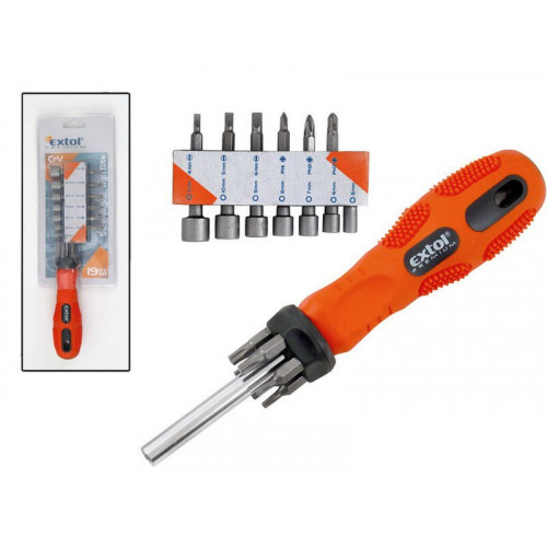 EXTOL PREMIUM csavarhúzó-dugókulcs készlet 19db 8819101 EXTOL PREMIUM csavarhúzó-dugókulcs készlet 19db 8819101
