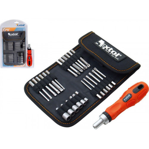EXTOL PREMIUM racsnis csavarhúzó-dugókulcs készlet 26db 8819102 EXTOL PREMIUM racsnis csavarhúzó-dugókulcs készlet 26db 8819102