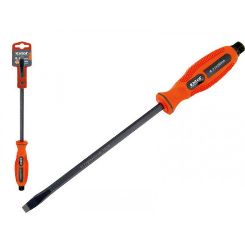 EXTOL PREMIUM csavarhúzó üthető lapos 9, 5x250mm, S2, mágneses HRC 56-60, CrMoV 8819122