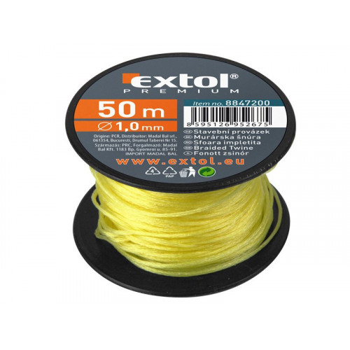 EXTOL PREMIUM kőműves zsinór, sárga, 1,7mm×50m, 8847212