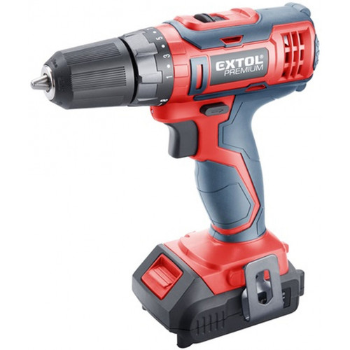 EXTOL akkus fúró csavarozó, 20V, Li-ion, 2db akku, 1db töltő, 1500 mAh, 28Nm 8891802