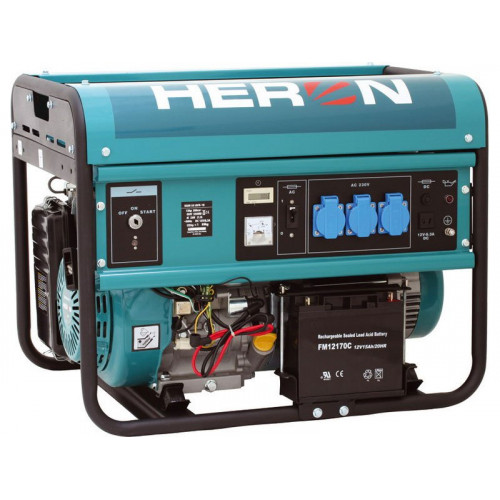 HERON EGM-55 AVR-1E benzinmotoros áramfejlesztő, egyfázisú, elektromos önindítóval 8896115