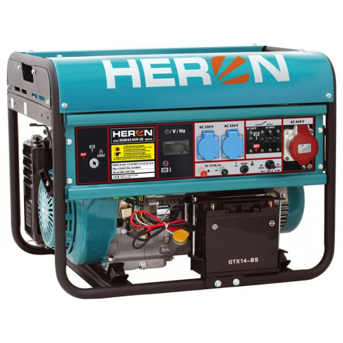 HERON EGM 65 AVR-3E benzinmotoros áramfejlesztő, háromfázisú, önindítós 8896120