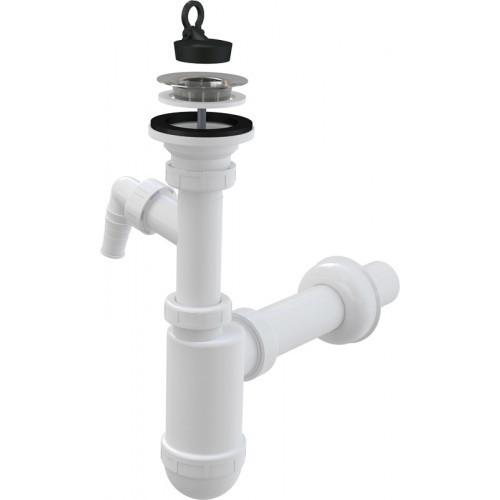 ALCAPLAST mosdószifon DN40 rozsdamentes leeresztővel és csatlakozóval, DN63 A41P