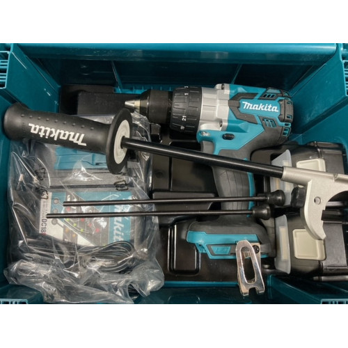 Makita DHP481RTJ ütvefúró-csavarbehajtó Li-ion 18V 2x 5,0 Ah aku, MAKPAC kofferberben