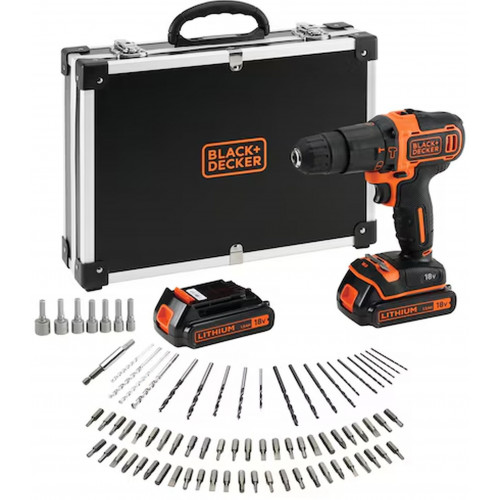 Black & Decker BDCHD18BAFC-QW Akkus fúró-csavarozó (40Nm/18V/2x1,5Ah)koffer+tartozékszett