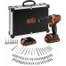 Black & Decker BDCHD18BAFC-QW Akkus fúró-csavarozó (40Nm/18V/2x1,5Ah)koffer+tartozékszett