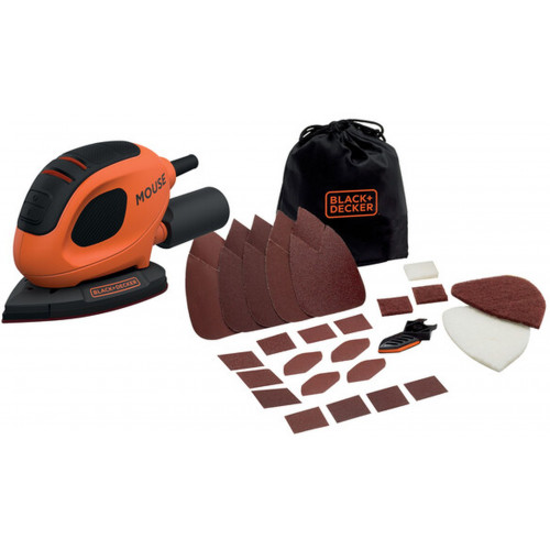 Black & Decker BEW230BC-QS Mouse Rezgőcsiszoló (55W) + 15kdb tartozék és táska Black & Decker BEW230BC-QS Mouse Rezgőcsiszoló (55W) + 15kdb tartozék és táska