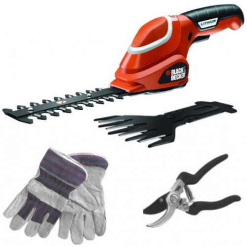 Black & Decker GSL700KIT-QW akkus sövény- és fűnyíró olló készlet, 10 cm, 7 V