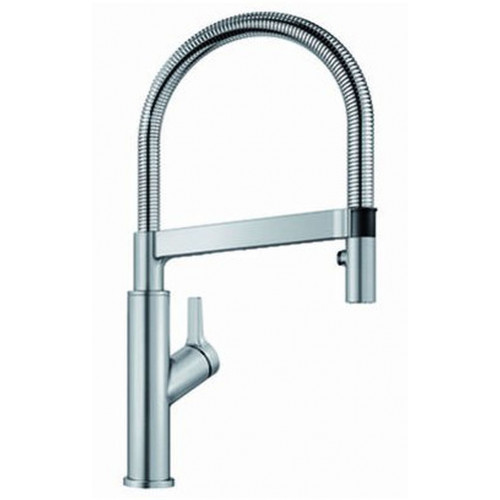 BLANCO SOLENTA-S Senso kihúzhatófejes mosogató csaptelep, jobbos karral, PVD Steel 522407