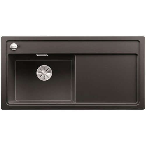 BLANCO ZENAR XL 6 S-F InFino szilgránit mosogató dugókiemelővel, balos, fekete 526065