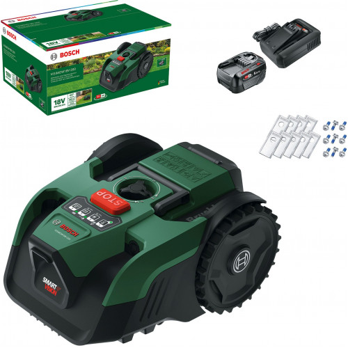 BOSCH VISIMOW18V-200 Akku robotfűnyíró, 1x 5,0Ah, pót kések 06008E1102 BOSCH VISIMOW18V-200 Akku robotfűnyíró, 1x 5,0Ah, pót kések 06008E1102