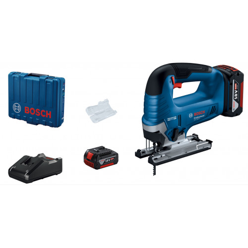 BOSCH GST 185-LI Akkus szúrófűrészek, 2x 4,0 Ah, GAL 18V-40, Szerszámkoffer 06015B3024