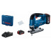 BOSCH GST 185-LI Akkus szúrófűrészek, 2x 4,0 Ah, GAL 18V-40, Szerszámkoffer 06015B3024