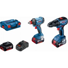 BOSCH GSR 18V-50 Fúró-csavarozó + GDX 180-LI ütvecsavarozó (18V/3x5,0Ah) L-BOXX 06019G5227