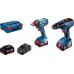 BOSCH GSR 18V-50 Fúró-csavarozó + GDX 180-LI ütvecsavarozó (18V/3x5,0Ah) L-BOXX 06019G5227