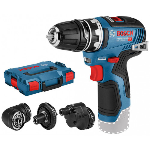 BOSCH GSR 12V-35 FC Akkus fúró-csavarozó + adapterek (akku,töltő nélkül) L-BOXX 06019H3003