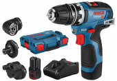 BOSCH GSR 12V-35 FC Akkus fúró-csavarozó + adapterek (12V/2x3,0Ah)L-BOXX 06019H3000