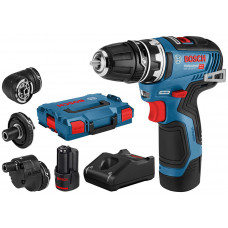 BOSCH GSR 12V-35 FC Akkus fúró-csavarozó + adapterek (12V/2x3,0Ah)L-BOXX 06019H3000